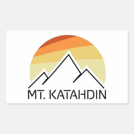 Sticker Rectangulaire Mont Katahdin Retro (Devant)