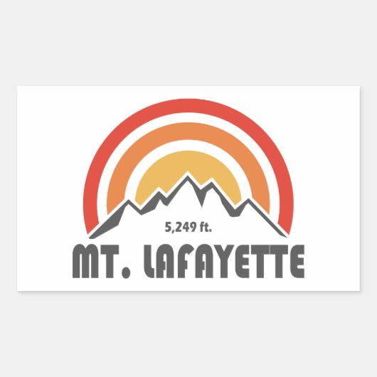 Sticker Rectangulaire Mont Lafayette New Hampshire (Devant)