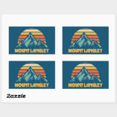 Sticker Rectangulaire Mont Langley California Retro Turquoise (Feuille)