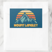 Sticker Rectangulaire Mont Langley California Retro Turquoise (Sac)