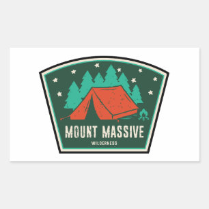 Sticker Rectangulaire Mont Massive Wilderness Colorado Camping