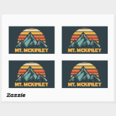 Sticker Rectangulaire Mont McKinley Alaska Rétro Turquoise (Feuille)
