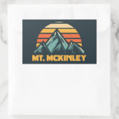 Sticker Rectangulaire Mont McKinley Alaska Rétro Turquoise (Sac)
