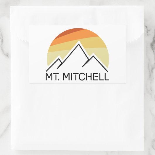 Sticker Rectangulaire Mont Mitchell Retro (Sac)