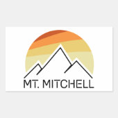 Sticker Rectangulaire Mont Mitchell Retro (Devant)