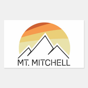 Sticker Rectangulaire Mont Mitchell Retro