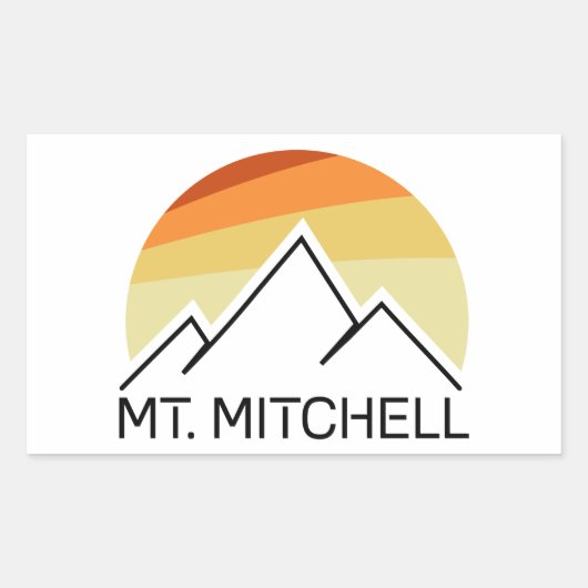 Sticker Rectangulaire Mont Mitchell Retro (Devant)