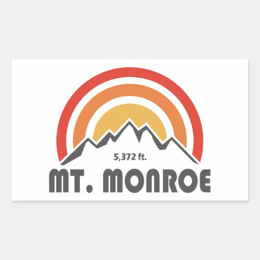 Sticker Rectangulaire Mont Monroe New Hampshire (Devant)