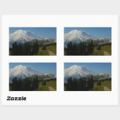 Sticker Rectangulaire Mont Rainier du Sourdough Ridge Trail (Feuille)