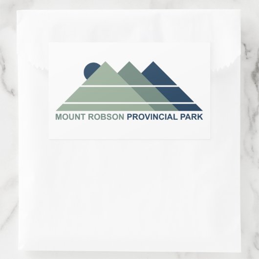 Sticker Rectangulaire Mont Robson Parc provincial Mountain Sun (Sac)