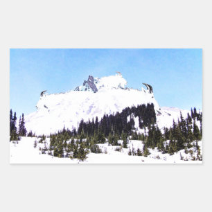 Sticker Rectangulaire Montagne de chèvres