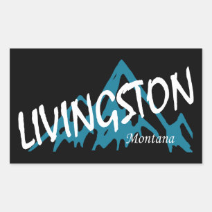 Sticker Rectangulaire Montagne Livingston Montana