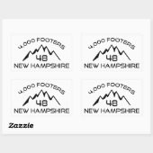 Sticker Rectangulaire Montagne New Hampshire 4000 pieds (Feuille)