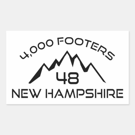 Sticker Rectangulaire Montagne New Hampshire 4000 pieds (Devant)