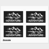 Sticker Rectangulaire Montagne, Vacances, Camping, Aventure (Feuille)