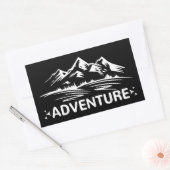 Sticker Rectangulaire Montagne, Vacances, Camping, Aventure (Enveloppe)