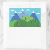 Sticker Rectangulaire Montagnes (Sac)