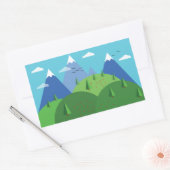 Sticker Rectangulaire Montagnes (Enveloppe)