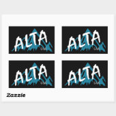 Sticker Rectangulaire Montagnes Alta Utah (Feuille)