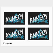 Sticker Rectangulaire Montagnes d'Annecy France (Feuille)