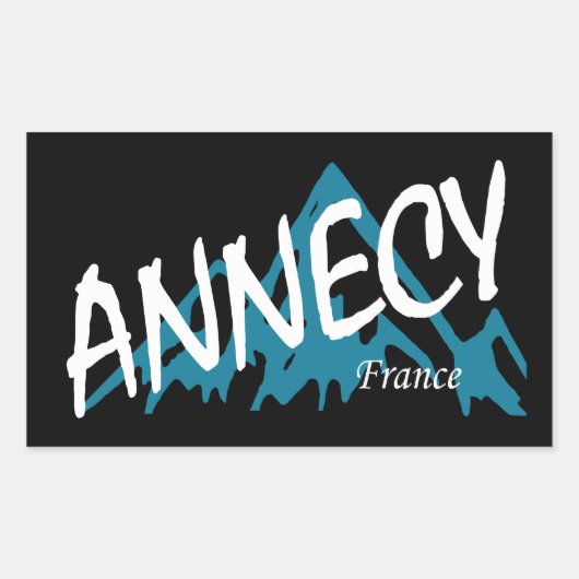 Sticker Rectangulaire Montagnes d'Annecy France (Devant)