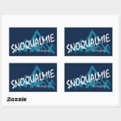 Sticker Rectangulaire Montagnes de Snoqualmie Washington (Feuille)