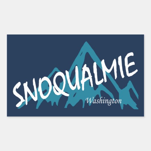 Sticker Rectangulaire Montagnes de Snoqualmie Washington (Devant)