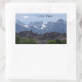 Sticker Rectangulaire Montagnes enneigées de Lone Pine (Sac)