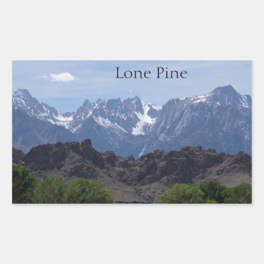 Sticker Rectangulaire Montagnes enneigées de Lone Pine (Devant)
