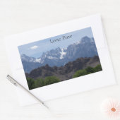 Sticker Rectangulaire Montagnes enneigées de Lone Pine (Enveloppe)