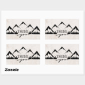 Sticker Rectangulaire Montagnes L'aventure commence Merci Mariage (Feuille)
