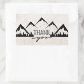 Sticker Rectangulaire Montagnes L'aventure commence Merci Mariage (Sac)