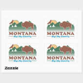 Sticker Rectangulaire Montana Big Sky Country (Feuille)