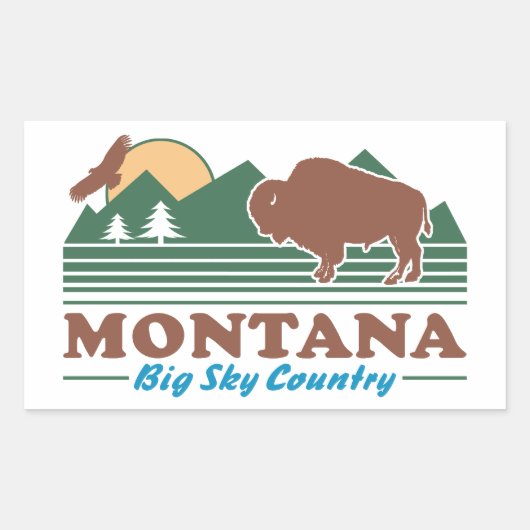 Sticker Rectangulaire Montana Big Sky Country (Devant)