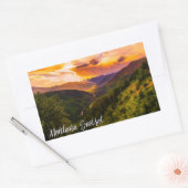 Sticker Rectangulaire Montana Sunset Mountain Valley River and Trees (Enveloppe)