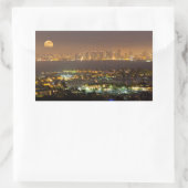 Sticker Rectangulaire Monte de lune au-dessus de l'horizon de San Diego (Sac)