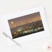 Sticker Rectangulaire Monte de lune au-dessus de l'horizon de San Diego (Enveloppe)
