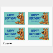 Sticker Rectangulaire Montez les pattes de Scooby-Doo | Joyeux anniversa (Feuille)