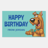 Sticker Rectangulaire Montez les pattes de Scooby-Doo | Joyeux anniversa (Devant)