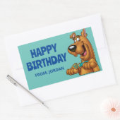 Sticker Rectangulaire Montez les pattes de Scooby-Doo | Joyeux anniversa (Enveloppe)