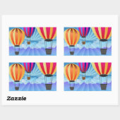 Sticker Rectangulaire montgolfière (Feuille)