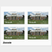 Sticker Rectangulaire Monticello, Maison de Thomas Jefferson (Feuille)