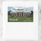 Sticker Rectangulaire Monticello, Maison de Thomas Jefferson (Sac)