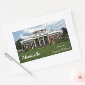 Sticker Rectangulaire Monticello, Maison de Thomas Jefferson (Enveloppe)