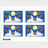 Sticker Rectangulaire Moon Rabbit Mooncake Osmanthus (Feuille)