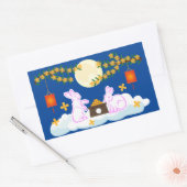 Sticker Rectangulaire Moon Rabbit Mooncake Osmanthus (Enveloppe)