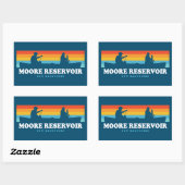 Sticker Rectangulaire Moore Réservoir Canot New Hampshire (Feuille)