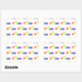 Sticker Rectangulaire Mortocycle arc-en-ciel (Feuille)
