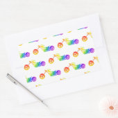 Sticker Rectangulaire Mortocycle arc-en-ciel (Enveloppe)