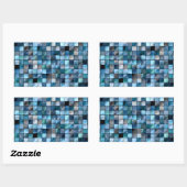 Sticker Rectangulaire Mosaïque Bleue De Carreaux (Feuille)